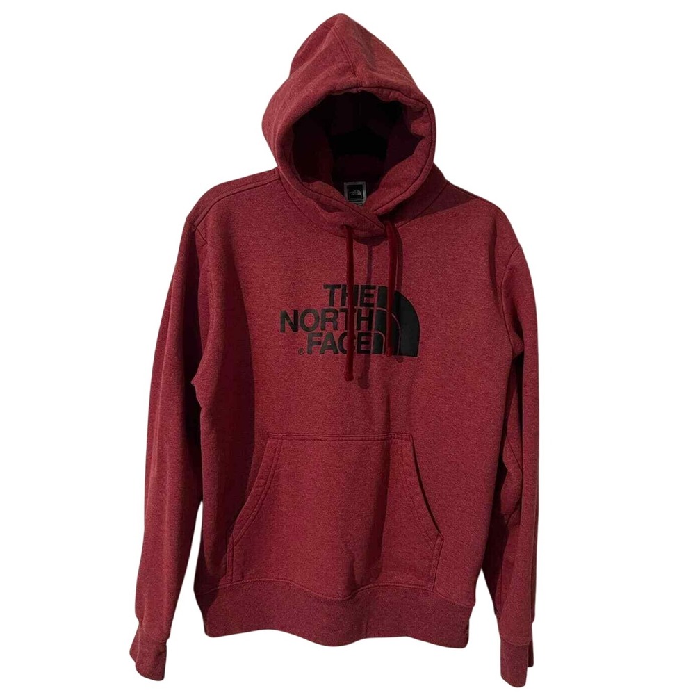 The North Face Womens Hoodie Sweatshirt Maroon Black Pouch Pocket M Athletic